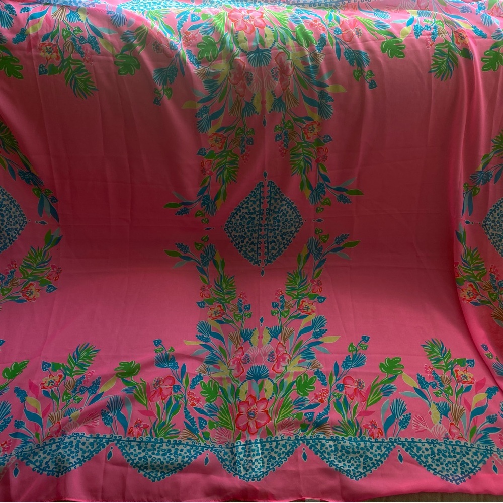 NEW Lilly Pulitzer Lux Pareo Chiffon Sarong Casa Jaguar 46"WX65"L